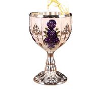 Mini copa de vino, mini copa de vino, de proxeneta elegante con patrón floral en relieve retro de aleación de zinc de 30 ml, de gabinete de vino para bodas en bares de casa, regalo, p