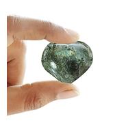 Mini corazón de labradorita, corazón pulido de labradorita, piedra de cristal natural en forma de corazón para mujeres y hombres, pequeño-gris-B09TZZGBK2
