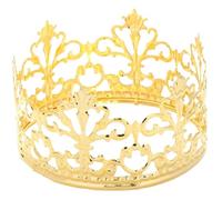 Mini corona dorada para tarta, tocado de cristal de princesa Príncipe, elegante y delicado adorno de corona dorada, decoración para tartas de fiesta para decoración de ducha de cumpleaños