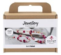 Mini kit de manualidades, joyería, collar y pulsera, rosa, 1 paquete