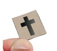 Mini Crucifijo Jesucristo Parche de Moral Cristiana [Tan,Negro] parches militares hook parche