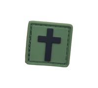 Mini Cruz Cristiana PVC Parche para Mochilas, chaquetas, gorras etc (Verde)