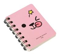 Mini cuaderno A7, 1 cuaderno de espiral con forro de expresión rosa para oficina, suministros escolares, regalo para niños