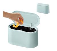 Mini Cubo de Basura con Tapa, Pequeño Cubo de Basura, Mini Cubo de Basura de Escritorio, Mini Cubo de Basura, Papelera de 1.9 Litros Rectangular para Encimera, Cubo de Basura con Tapa a Presión para
