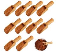Mini Cuchara de Madera, 10 Piezas Cuchara de Sal con Mango Corto Cuchara Sales de Baño Cuchara,Leche en Polvo Cuchara, Pequeñas de Madera para Especias Té Azúcar Harina(7.5cm)