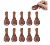 Mini Cuchara Madera 10uds, Cucharitas para Sal y Especias con Mango Corto, Cucharas Redondas Naturales para Frascos y Sales de Baño