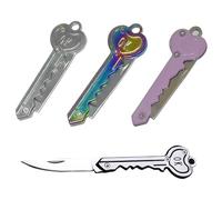 Mini Cuchillo Cuchillo de Bolsillo Compacto para Llavero Cuchillo Plegable Pequeño Cuchillo de Una Mano(2pcs)
