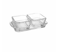 Mini cuencos para salsas, juego de 3 + 1 cuenco de cristal pequeño, salsa, mermelada, salsa de tomate mayonesa, bandeja y juego de cuencos para servir mantequilla de miel para el desayuno, 70 ml (2+