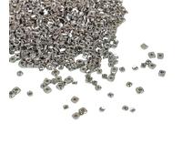 Mini cuentas cuadradas geométricas de plata de ley para mujer, 1.5 silver (about 90 pieces per gram), Metal