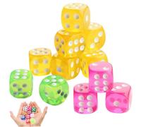Mini Dados, 10 Piezas de 14 mm de 6 mm de 6 Lados, Colorado translúcido, Conjunto Reutilizable portátil para Juegos de Mesa, Aprendizaje de matemáticas, Juego de Bricolaje |.Set de Lados