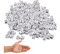 Mini Dados pequeños de 8 mm, Dados Blancos de 300 Piezas con Puntos Negros, Juegos Cuadrados de 6 Lados, Juego para Adultos para enseñar matemáticas, favores de Fiesta Micro