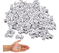 Mini Dados pequeños de 8mm, 300 Uds. De Dados Blancos con Puntos Negros, Juegos Cuadrados de 6 Caras, Juego para Adultos para enseñar matemáticas, Recuerdos de Fiesta
