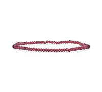 Mini Dainty Tiny Petite Semilla Caviar Bead Apilamiento Redondo Facetado Genuino Natural Piedra Preciosa Rojo Granate Bola Apilable Strand Pulsera Elástica Para Mujer Adolescente Ajustable