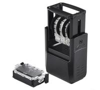 Mini Dater 4810 Sello de goma autoentintable Sello de fecha de impresión Suministros de oficina Fecha en inglés ajustable 20x3.8mm (Calendario Inglés - Negro)