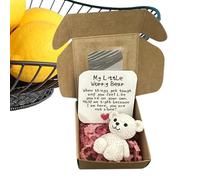 Mini de abrazo de oso - Muñeco de bolsillo con dije | Tarjeta de regalo motivacional | Lindo recuerdo inspirador para niñas, niños, amigas, mujeres y hombres | Figurita de animal como regalo navi