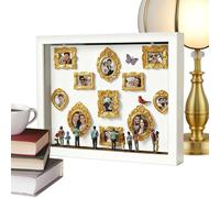 Mini De Museo - 12.36x8.93x1.45 Pulgadas, Divertidas Figuritas De Madera Iluminan El Kit De Visualización De Memoria, 10 Marcos De Fotos | Museos En Miniatura Para Familias Para Parejas Ella L