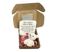 Mini de oso para | Oso pequeño con tarjeta motivacional | Linda muñeca de en de regalo | Regalo positivo para mujeres, niños, amigos, Navidad, cumpleaños pensando en ti