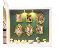 Mini De Silueta De Museo: Estructura Artística De Madera De 21,7 X 26,7 X 3,7 Cm, Escaparate Estético De Sombras, Arreglo De Memoria Creativa, Exhibición Intrincada De Cortes En Papel, Elegante A