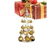 Mini Desk Christmas - Gold Ornament Balls, Vintage Decoration, Small and Lightweight Easy to Place Anywhere Adds a Festive Touch to Winter Decor, Seasonal Celebrations, Multi Color