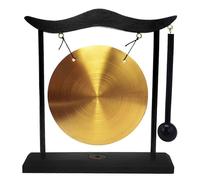 Mini Desktop Gong Table Wind Chime Percussion Instrument Cymbals Gongs with Mallet for Home Decor Banmo