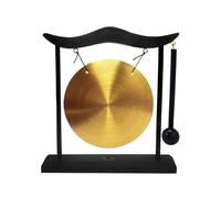 Mini Desktop Gong Table Wind Chime Percussion Instrument Cymbals Gongs with Mallet for Home Decor Banmo