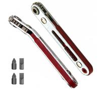 Mini destornillador de trinquete de 1/4 pulgadas hexagonal plano/destornillador de cabeza de codo con 2 cabezales de broca, mango de accionamiento reversible para herramientas manuales de bricolaje