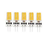 Mini dimable G4 LED silicone crystal bulb AC/DC 12V-24V 3w 5w 2835 SMD heating and cooling neutral white replacement halogen lamp 5W-5PCS Natural w