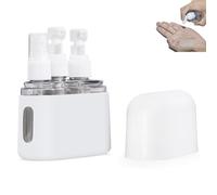 Mini Dispenser Portable Travel Set, Attriaction Mini Shampoo Dispenser Portable Travel Bottle Set, Reusable Travel Bottles for Toiletries, for Women Men (White,3 in 1)