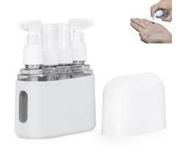 Mini Dispenser Portable Travel Set, Attriaction Mini Shampoo Dispenser Portable Travel Bottle Set, Reusable Travel Bottles for Toiletries, for Women Men (White,4 in 1)