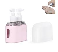 Mini Dispenser Portable Travel Set, Attriaction Mini Shampoo Dispenser Portable Travel Bottle Set, Reusable Travel Bottles for Toiletries, for Women Men (Pink,2 in 1)