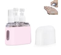 Mini Dispenser Portable Travel Set, Attriaction Mini Shampoo Dispenser Portable Travel Bottle Set, Reusable Travel Bottles for Toiletries, for Women Men (Pink,3 in 1)