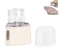 Mini Dispenser Portable Travel Set, Attriaction Mini Shampoo Dispenser Portable Travel Bottle Set, Reusable Travel Bottles for Toiletries, for Women Men (Beige,3 in 1)