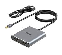 Mini Displayport a doble HDMI, divisor MDP 1.2 a dos HDMI para pantallas extendidas, soporte de concentrador 4K @ 60Hz, MST, SST, para ordenador portátil, PC, monitor, proyector