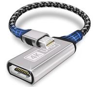 Mini DisplayPort a HDMI, Adaptador de Aluminio Trenzado de Nailon Chapado en Oro 4K Thunderbolt 1/2 Compatible con MacBook Pro, MacBook Air, Surface Pro, XPS