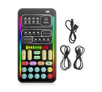 Mini Dispositivo Cambiador de Voz, Tarjeta de Sonido en Vivo para Juegos Portátil, Equipo de Grabación Multifunción, Convertidor de Sonido con 8 Efectos de Sonido para