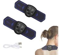 Mini dispositivo de masaje EMS de microcorriente, potenciador de piernas, masaje de cuello de alivio portátil, para cuello, brazos, espalda, hombros, pies, cintura, piernas con 9 modos (2PCS)