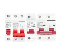 Mini Disyuntor De CC DZ47B 1P/2P, DC12-500V, Curva C 6A-125A, Ruptura 4kA/6kA, Montaje En Riel DIN 35 Mm, Protección Contra Sobrecarga Y Cortocircuitos Para Batería Solar RV(2P,10A)