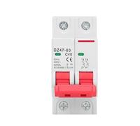 Mini disyuntor DZ47 MCB tipo C, 1P, 2P, 3P, 4P, 3A-63A, CA 230V, 400V, montaje en riel DIN, protector de sobrecarga con capacidad de corte.(2P,25A)
