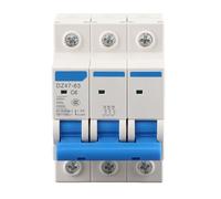Mini disyuntor MCB interruptor de seguridad DZ47-63 400V 6/10/16/20A 3 polos para la producción de energía solar pequeña (6A)
