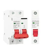 Mini disyuntor protector de batería for automóvil, DC12V, 24V, 48V, 36V, MCB, DZ47, interruptor de protección de polos positivo y negativo de CC, aislador(50A,2P)