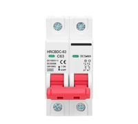 Mini disyuntor solar de CC de 2 polos y 1000 V, 6 A, 10 A, 16 A, 20 A, 25 A, 32 A, 40 A, 50 A y 63 A, MCB for sistemas fotovoltaicos.(16A)