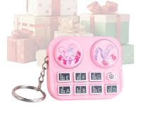 Mini DJ Llavero - DJ Instrument Remolque Remolque,Discos de Música Miniatura,Para Mochila Bolso Viaje Oficina Trayecto Escuela, Rosa., Siehe Beschreibung