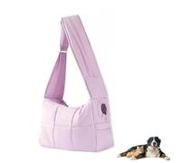 Mini Dog Purse Carrier, Artificial Plush/Canvas Cute Animals Bags, with Safety Buckle, Travel Safety Harness for Carry Small Dogs and Cats (Purple)