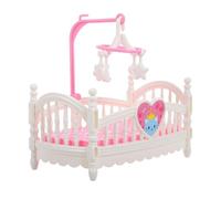 Mini Doll House Furniture - Pink White ABS Bedroom Simulation Set, Pretend Play Accessories, Family Fun, Nursery Display | Photography, Collectible Play Ornament Kids Playroom Toy