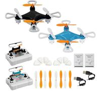 Mini Dron Cuadricóptero, Mini Drones para Niños, Con Luces LED y Hélices con Seguridad, Apto para Todas las Edades (Black + blue)