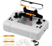 Mini Dron Cuadricóptero, Mini Drones para Niños, Con Luces LED y Hélices con Seguridad, Apto para Todas las Edades (Black)