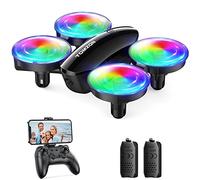 Mini Drone con Cámara, 1080P Drone para Niños con Luz LED, 3D Flips, Modo sin Cabeza, Estabilización de Altitud, 3 Velocidades, Vuelo Circular, Juguete de Dron para Principiantes