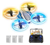 Mini Drone para Niños con Camara 720P, Drone Quadcopter con Luces, RC Helicopteros con Vuelo Automático, Modo sin Cabeza,3D Flip y 3 Baterías,Quadcopter Regalo para Niños y Principiantes, Naranja