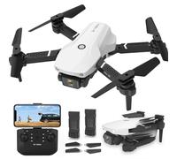 Mini Drones Blancos, con 2 Cámaras 720P idea10 Drone para Niños Principiante RC Quadcopter con Posicionamiento Óptico Flow, Altitude Hold, 360° Flip, 2 Baterías