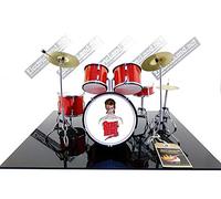 Mini Drum Kit David Bowie Alladin Sane ziggy Stardust álbum de tributos miniaturas rock 25 cm modelo escalera 1:4 collectible box set batería maqueta de colección
